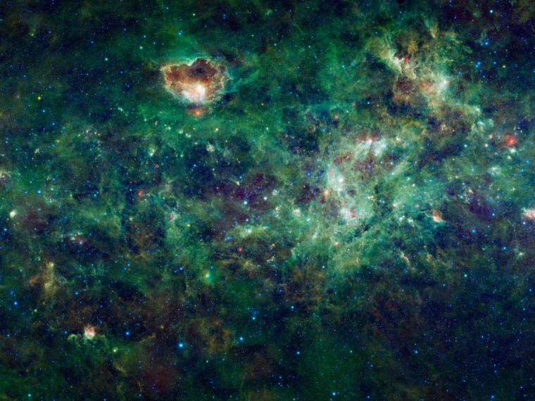 This enormous section of the Milky Way galaxy is a mosaic of images from NASA's Wide-field Infrared Survey Explorer, or WISE. The constellations Cassiopeia and Cepheus are featured in this 1,000-square-degree expanse. These constellations, named after an ancient queen and king of Ethiopia in Greek mythology, are visible in the northern sky every night of the year as seen from most of the United States.