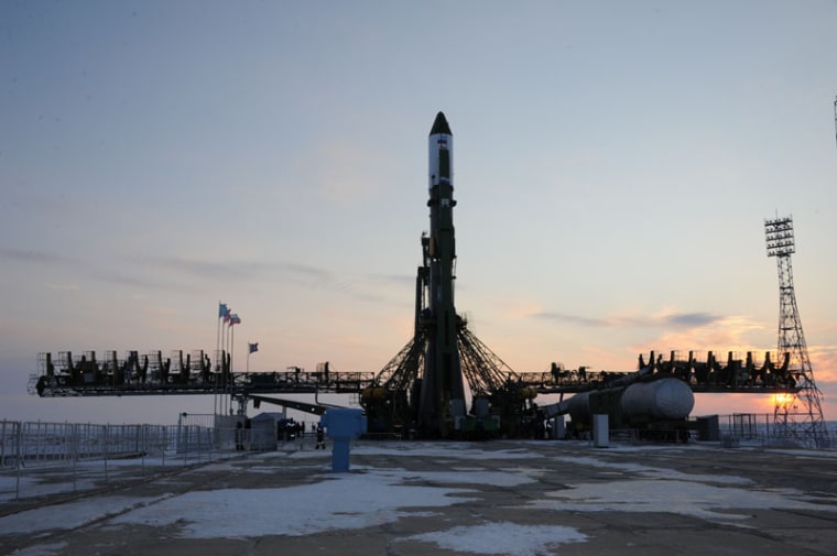 At Baikonur launch site the preparations continue for the launch of Progress M-14M cargo vehicle under the International Space Station program, Jan. 24.