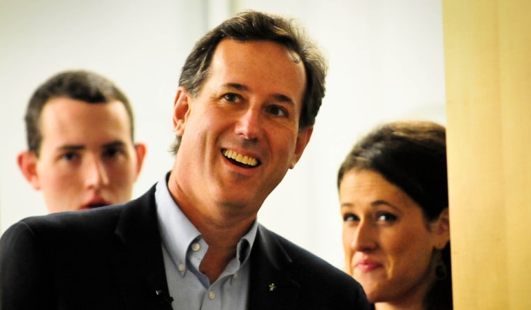 Image: GOP Presidential Candidate Rick Santorum Campaigns In Blaine In Minnesota