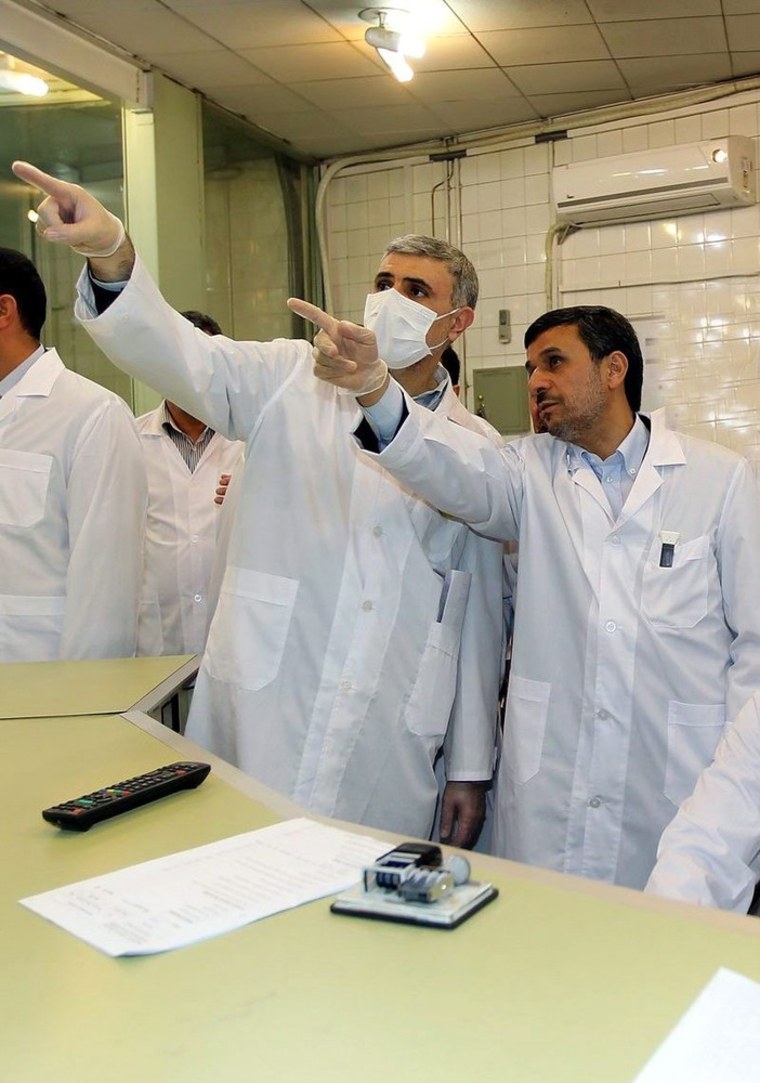 Image: Iran's President Ahmadinejad inaugurates three nuclear projects