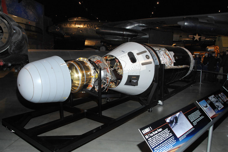Gambit 1 KH-7 is one of three formerly classified reconnaissance satellites that went on display at the National Museum of the U.S. Air Force in Dayton, Ohio, on Jan. 26.