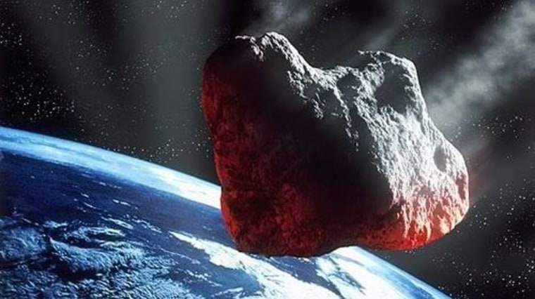 An artist's illustration of a large asteroid headed for Earth. Huge impacts are a part of our planet's history, and it's probably just a matter of time before another one hits.