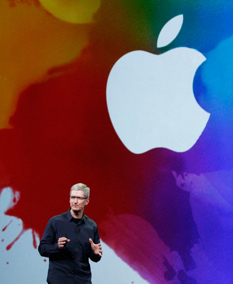 Image: CEO Tim Cook speaks during an Apple event in San Francisco, California