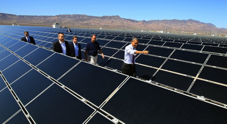 President Obama at a solar energy facility in Nevada on Wednesday. Republicans criticized the trip as a political stunt. 