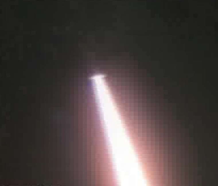 The second of five suborbital sounding rockets streaks up from its launch pad at NASA's Wallops Flight Facility in Virginia early Tuesday.
