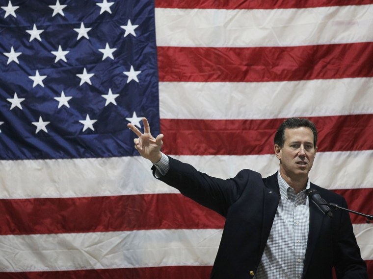 Image: Rick Santorum Campaigns In Wisconsin Ahead Of Primary