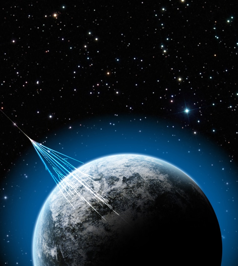 Image: Ultra-high energy cosmic ray illustration
