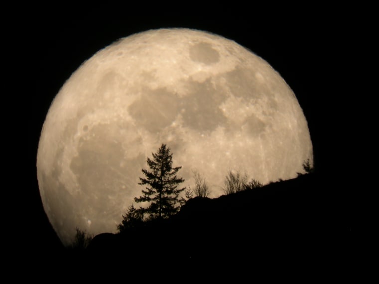 Skywatcher Tim McCord of Entiat, Wash., caught this amazing view of the March 19, 2011 full moon - called a supermoon because the moon was at perigee, the closest point to Earth in its orbit - using a camera-equipped telescope.