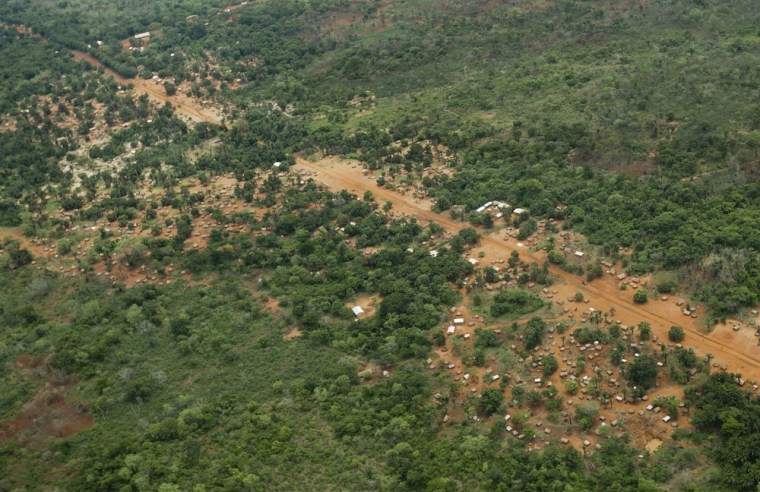 Image: The town of Obo is seen from the air in the Central African Republic.