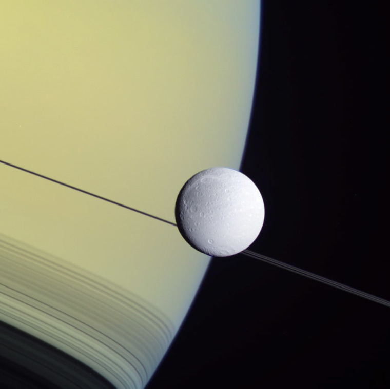 Image: Dione and Saturn