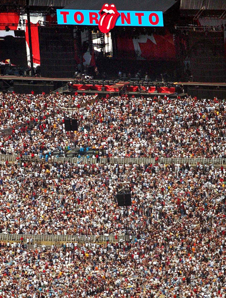 Image: An aerial view of the Concert for SARS Relief at Downsview Park in Toronto on July 30, 2003.