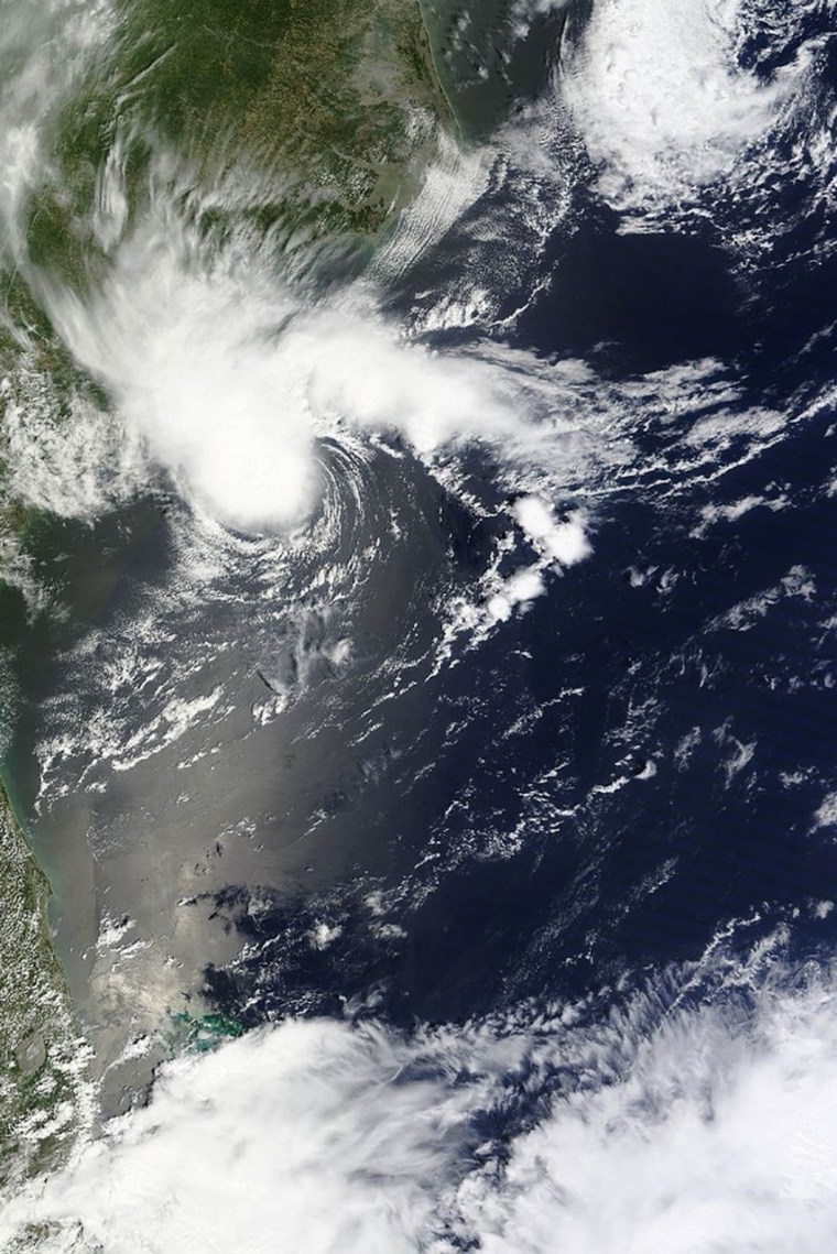 Image: NASA satellite image of Tropical Storm Alberto