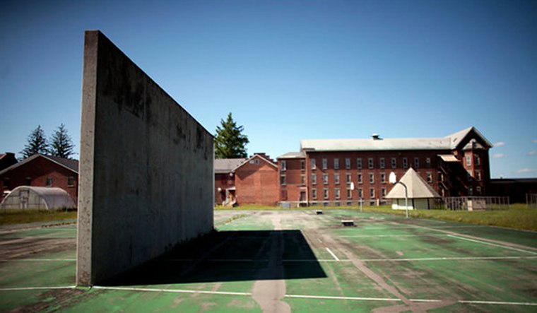 A handball court at the former Oneida Correctional Facility, a medium-security prison that closed last October, in Rome, N.Y., May, 11, 2012. New York Gov. Andrew Cuomo is embarking on a less traditional effort to cut costs: trying to sell New York's old