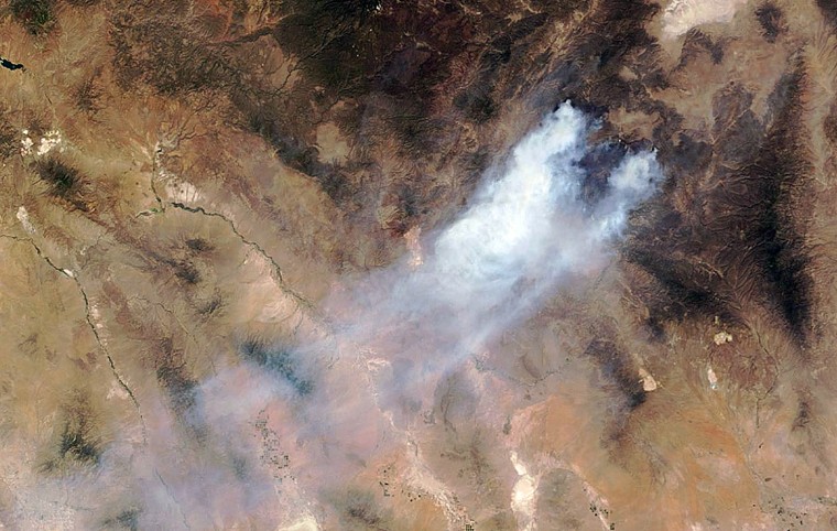 Image: NASA handout image of wildfires in New Mexico