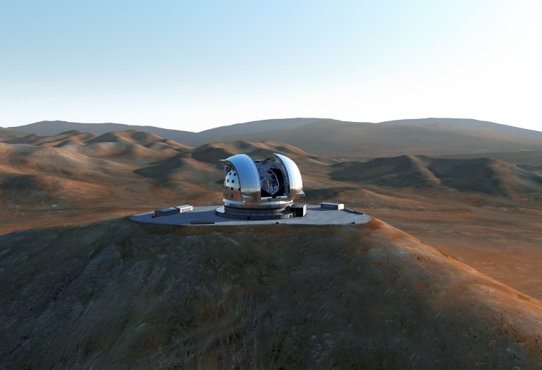 An artist's impression of the European Extremely Large Telescope (E-ELT). 