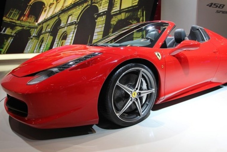 Image: A new Ferrari 458 Spider car is on displ