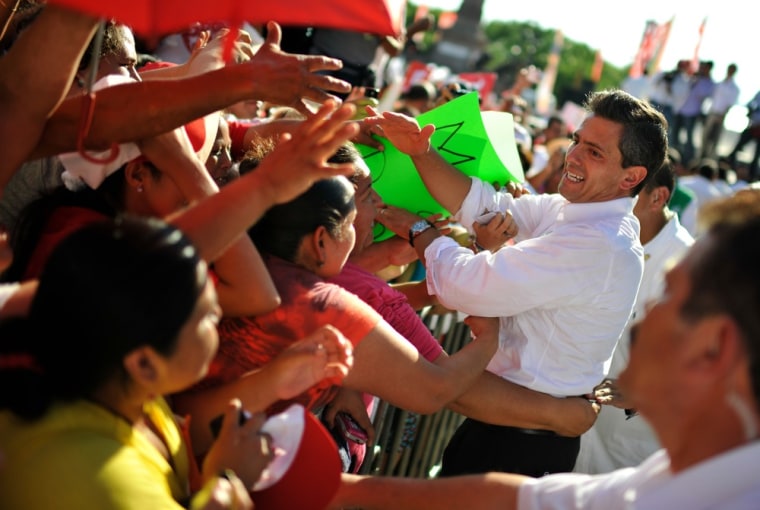 Image: PRI Pres. Candidate Pena Nieto Campaigns In Monterrey Ahead Of Election