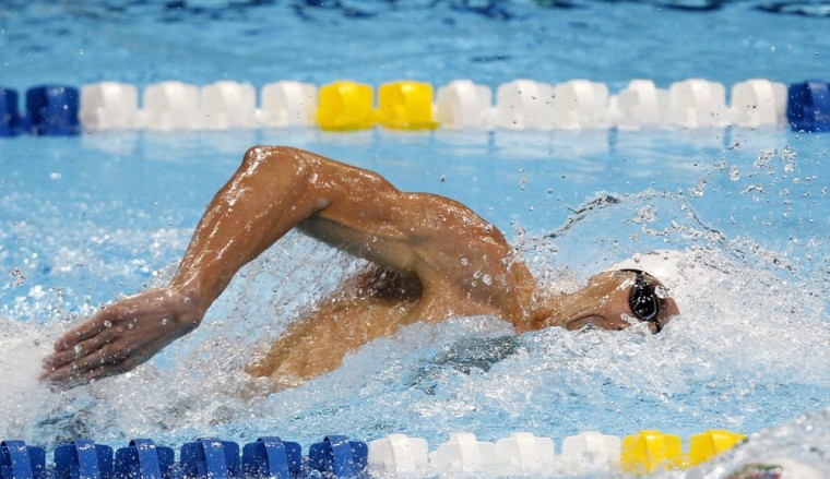 Image: File photo of Phelps swimming in his men's 200m freestyle heat during the U.S. Olympic swimming trials in Omaha