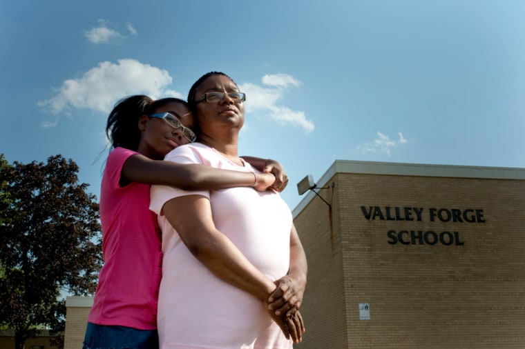 Image: Dy'Mon Starks, 12, with her mother, Tanya Moton, who withdrew Dy'Mon from public school.