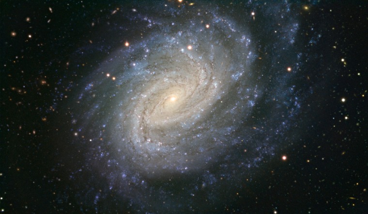 This picture taken with the European Southern Observatory's Very Large Telescope shows the spiral galaxy NGC 1187, which lies about 60 million light-years away in the constellation of Eridanus (The River). NGC 1187 has hosted two supernova explosions during the last 30 years, the latest one in 2007.