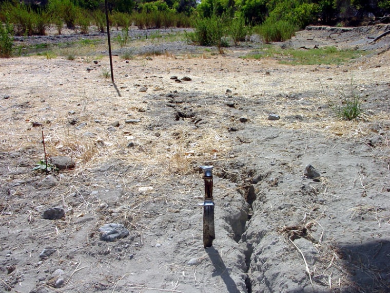 This crack in the Earth was left by the 2004 Parkfield earthquake that ruptured along the San Andreas Fault.