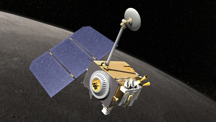 An artist's rendering of the Lunar Reconnaissance Orbiter spacecraft.