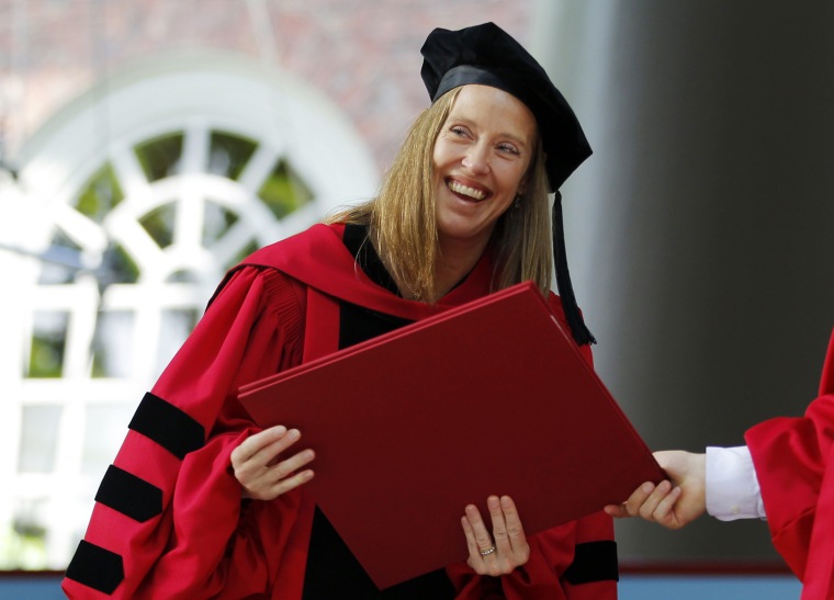 Founder and CEO of Teach for America Kopp receives an honorary Doctor of Laws degree at Harvard University in Cambridge