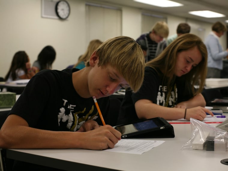 Students at Archibishop Mitty H.S. in San Jose, Calif. use iPads in the classroom.