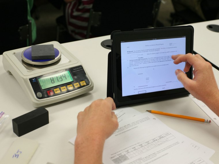 Students at Archibishop Mitty H.S. in San Jose, Calif. use iPads in the classroom.
