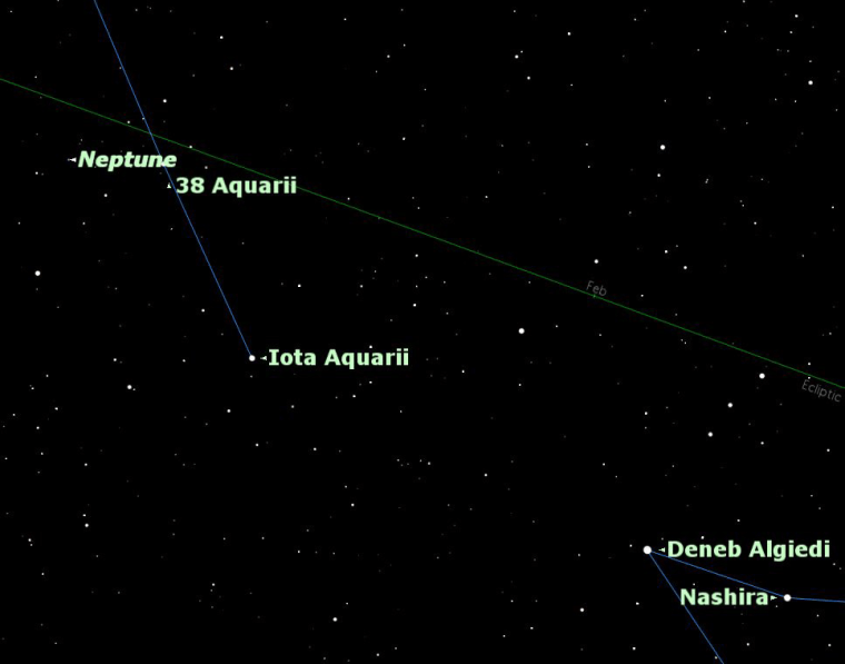 Use this chart to locate Neptune: start from Capricornus and navigate into neighboring Aquarius on Friday. At the time, Neptune will be in opposition.