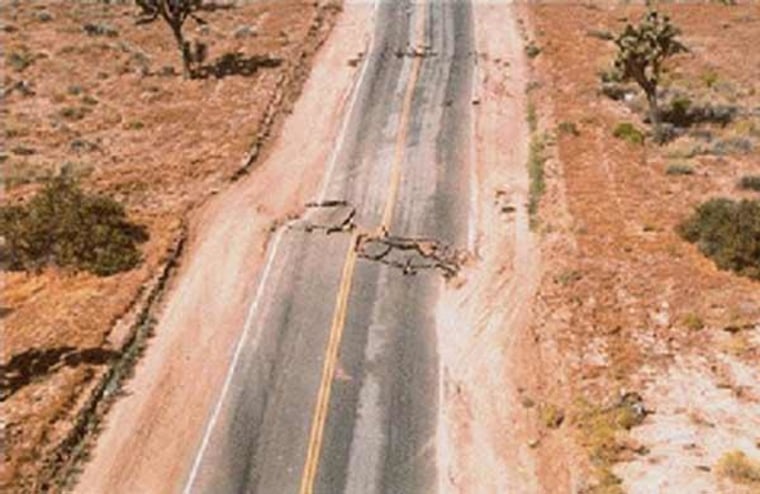 Image: Damage from 1992 California quake, Highway 247