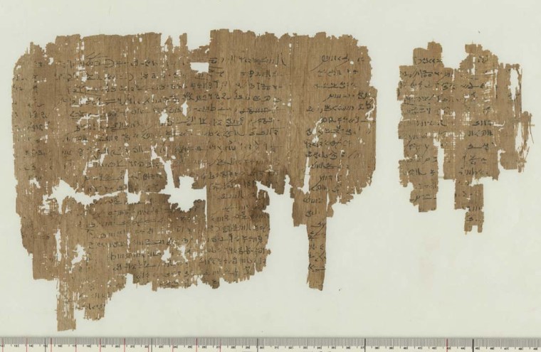 This papyrus, now in two fragments, dates back around 1,900 years and was written in a form of ancient Egyptian known as Demotic. It records a fictional story that includes ritual sex.