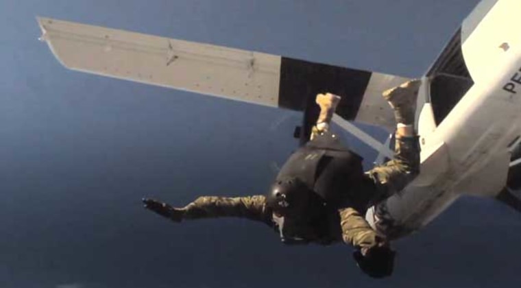 Richard Ryan performs a high-altitude jump over Southern California.