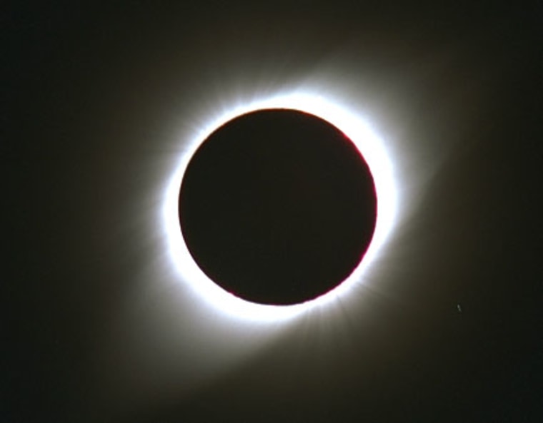 A total solar eclipse darkens the sky in Dundlod, India on Oct. 24, 1995.