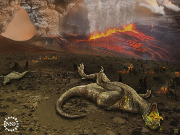 New research argues that volcanic activity from the Deccan Traps in India, not a meteorite impact, killed the dinosaurs.