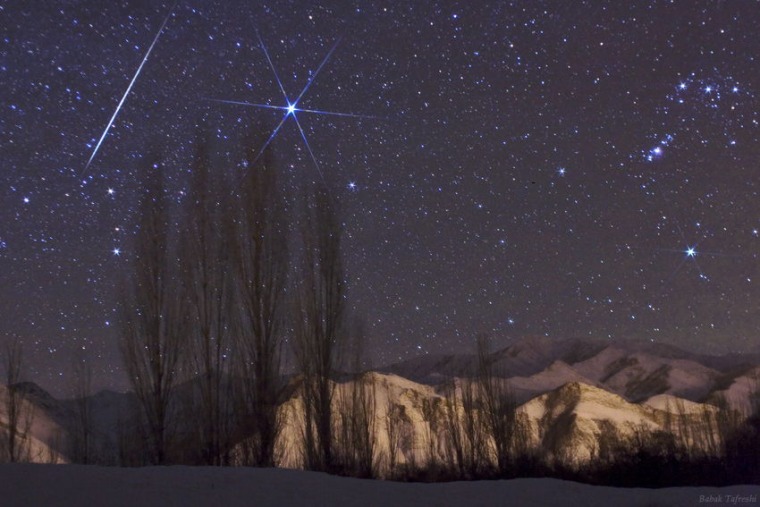 Astrophotographer Babak Tafreshi caught this Geminid meteor in 2009.