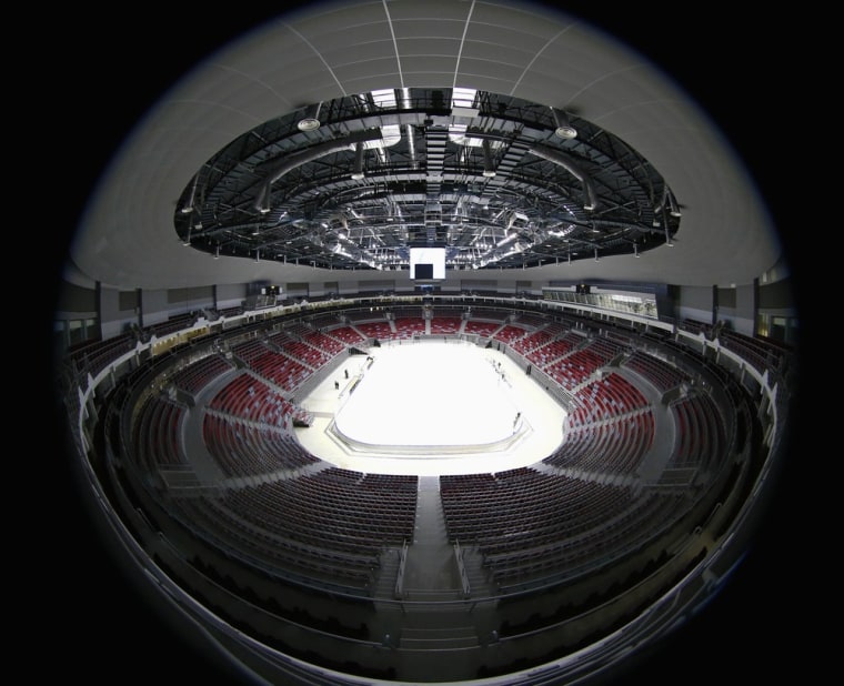 Image: The Bolshoy ice dome, the hockey venue for the Sochi 2014 Winter Olympics, is seen at the Olympic Park in Adler, near Sochi
