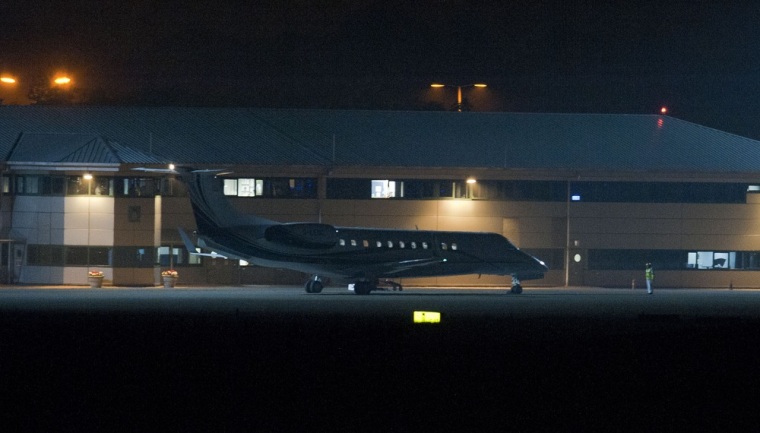 Image: A private jet containing terror suspect Abu Qatada prepares to leave RAF Northalt in London