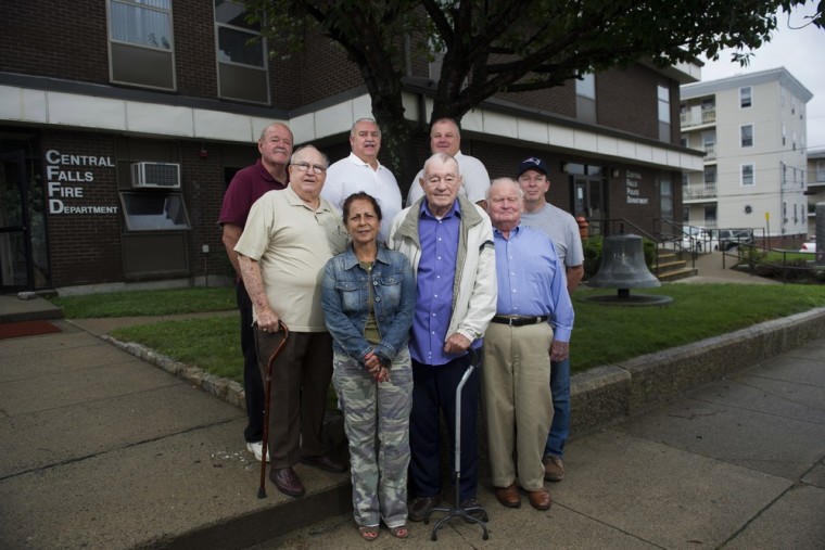 Image: The city of Central Falls Rhode Island cut the pension benefits of the Police and Fire Department retirees and their families after the town declared bankruptcy in 2011.