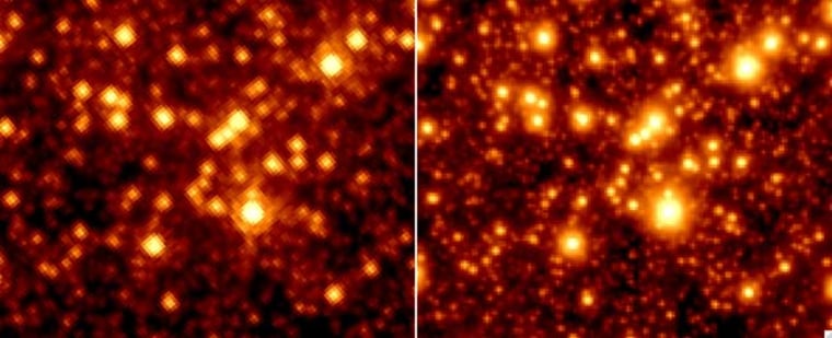 Image: Same view of space from Hubble and LBT telescopes
