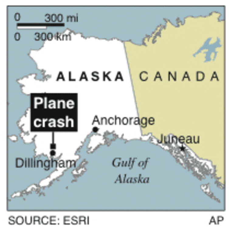 Image: Locator map of plane crash in Alaska
