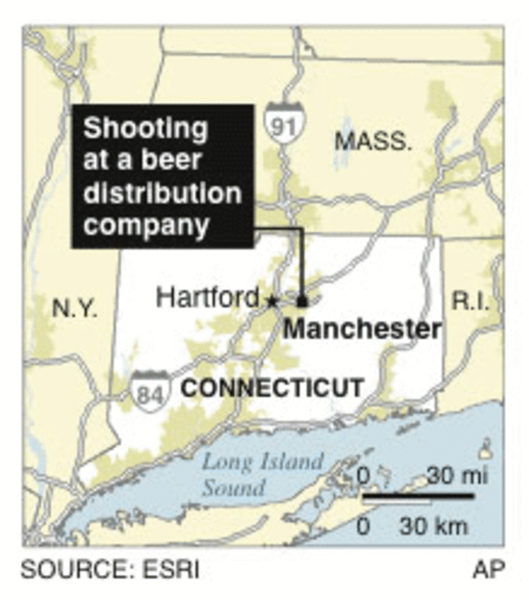 Image: Locator map of shooting in Connecticut