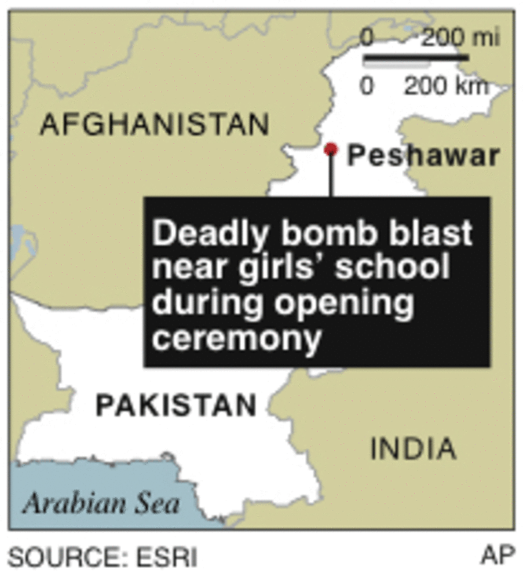 Image: Map showing location of bombing in Pakistan