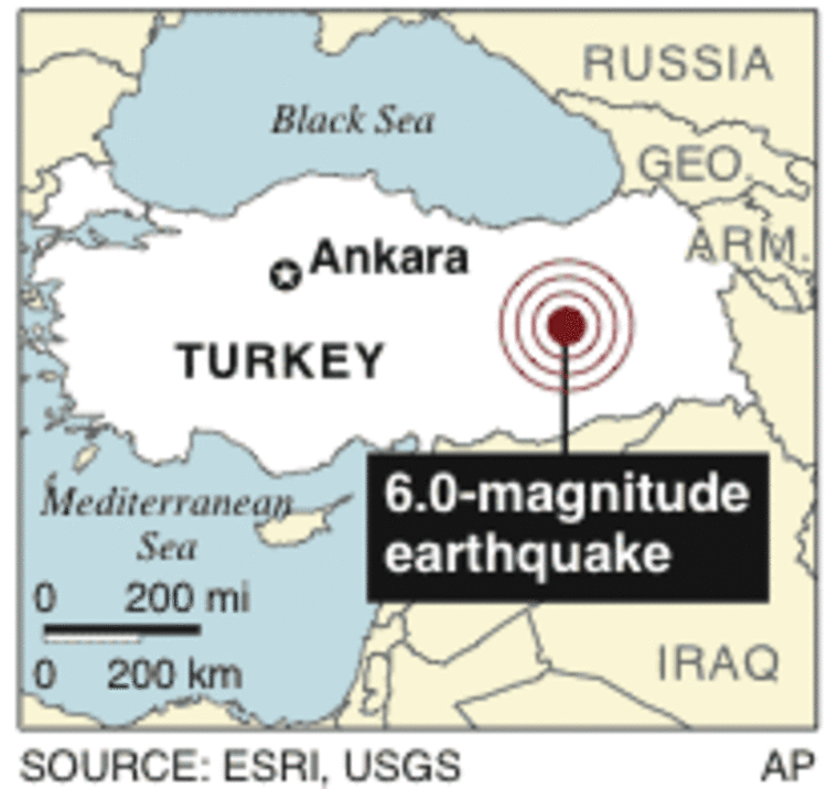 Image: Locator map of earthquake in Turkey