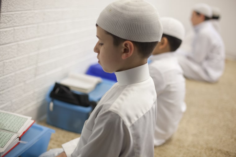 Students work on memorizing the Quran in at MCC Full Time School in the Chicago suburb of Morton Grove, Illinois.
