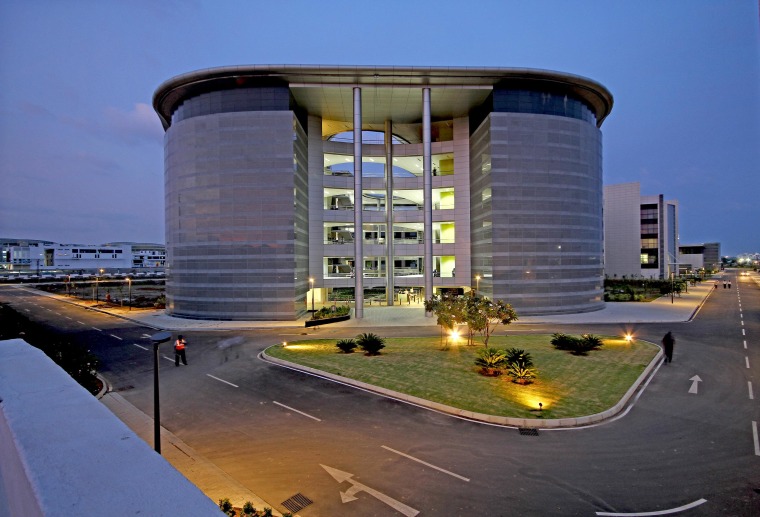 Syntel has offices in Phoenix. Nashville, Tenn., and Memphis, Tenn. Shown here is one of its buildings, located in a suburb of Chennai, India.