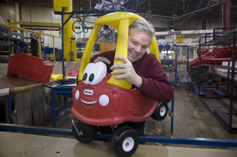 Image: Image: Little Tikes General Manager Tom Richmond and a Cozy Coupe