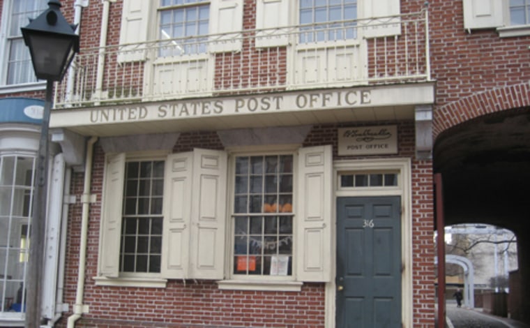 The post office in Philadelphia's historic Old City neighborhood is the only one in the country that doesn't fly a U.S. flag. That's because there wasn't one in 1775, when Benjamin Franklin founded what has evolved into today's Postal Service.