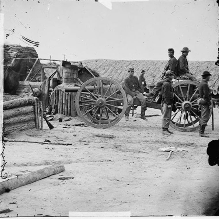Courtesy: Ancestry.com, Source: LOC |
 
Nation at War 
Civil War soldiers are shown removing artillery. The world's largest online collection of Civil War materials, including photographs, slave manifests and rare letters, was launched by Ancestry.com to commemorate the 200th anniversary of Abraham Lincoln's birthday. |