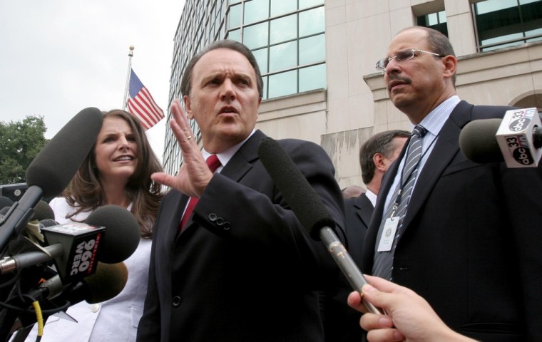 Image: Richard Scrushy speaks to reporters outside the Hugo Black Federal Courthouse in Birmingham, Ala.